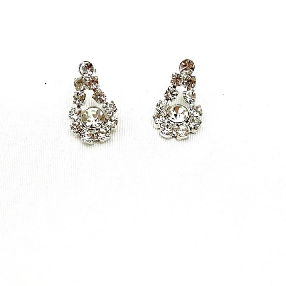 Rhinestone crystal pendant drop earrings new